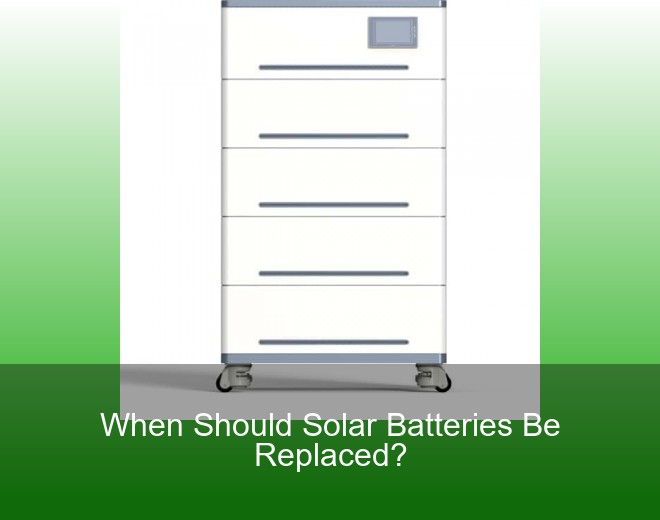 When Should Solar Batteries Be Replaced?